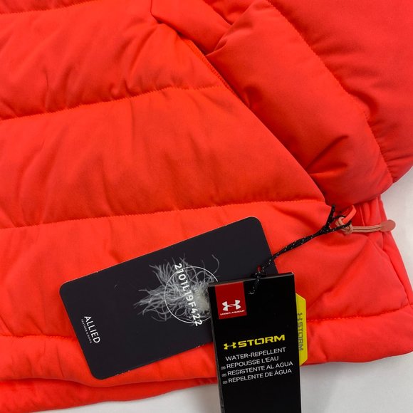 Under Armour Stretch 700 Down Jacket Women's Small 1355833 Orange Sample - Picture 2 of 7